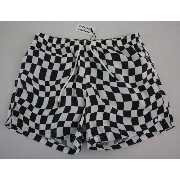 Bloomie's x Solid & Striped Men's Sz L Wavy Check Blackout Swim Trunks $125 - Picture 1 of 11